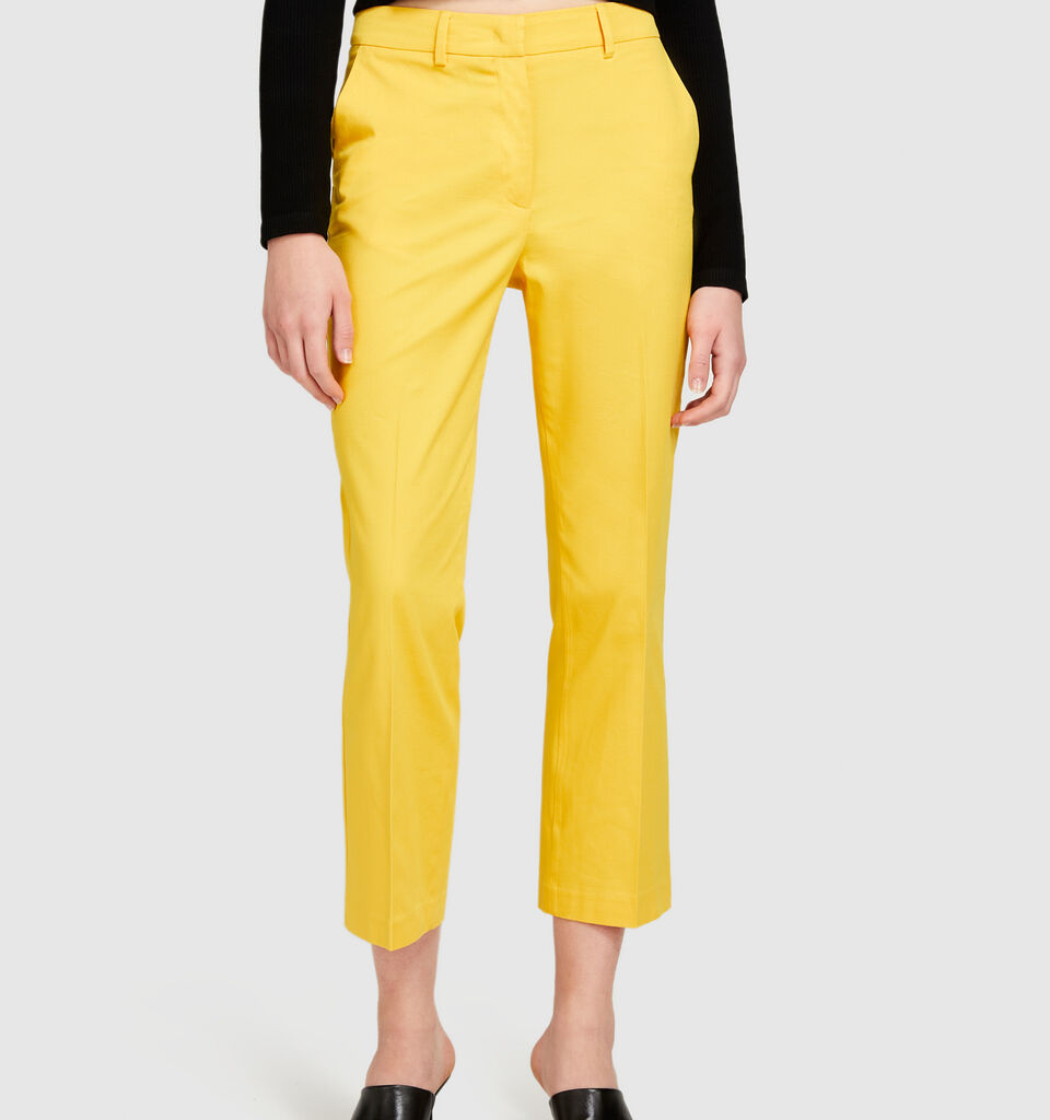 High-waisted trousers - women's high-waisted trousers - Yellow | Sisley image number 4